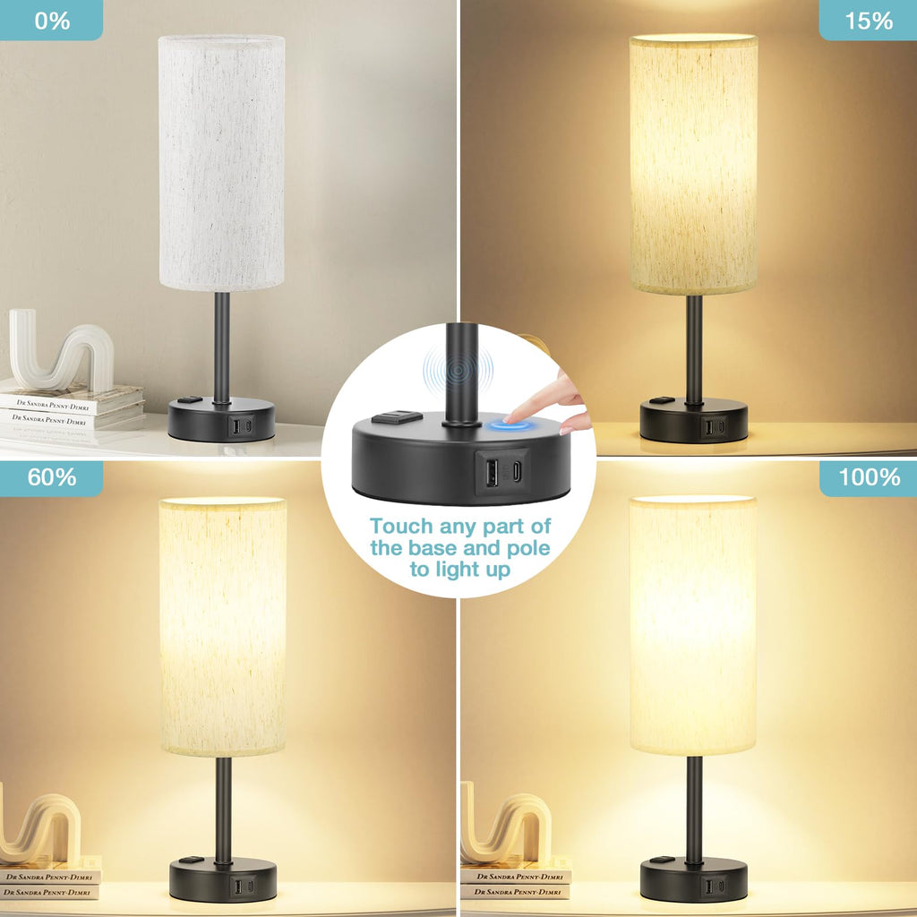 Turquoise Dimmable Touch Bedside Table Lamp P689