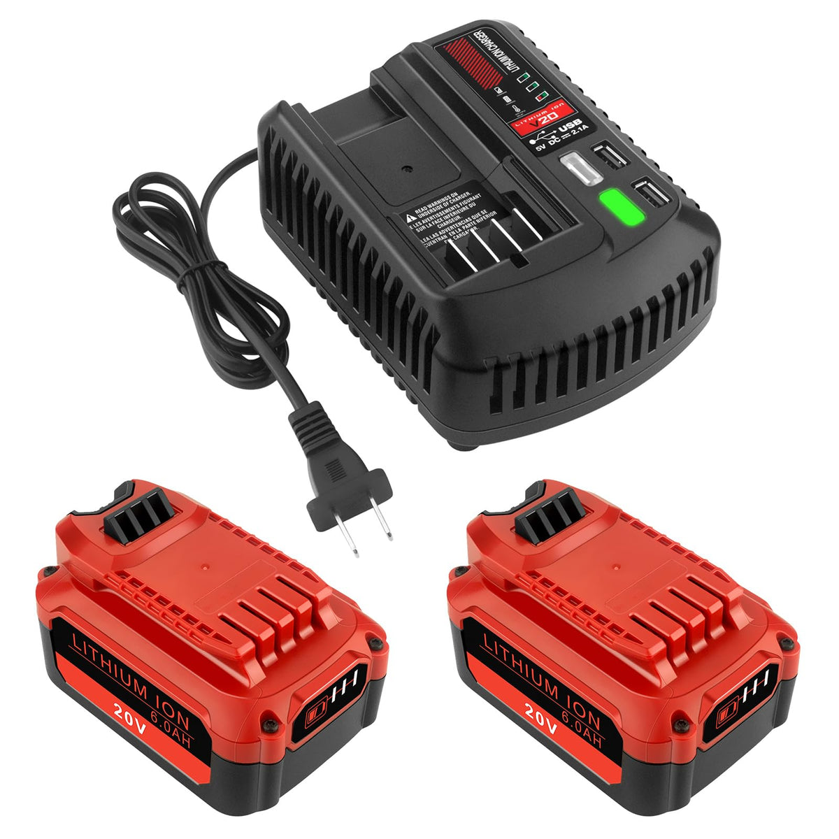 20V 6.0Ah Lithium ion Batteries and Charger Kit R383114
