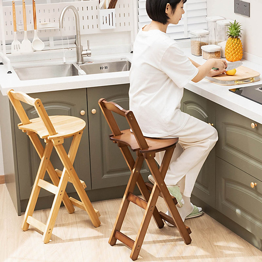 Foldable Bamboo Stool with Backs and Footrest Q18580