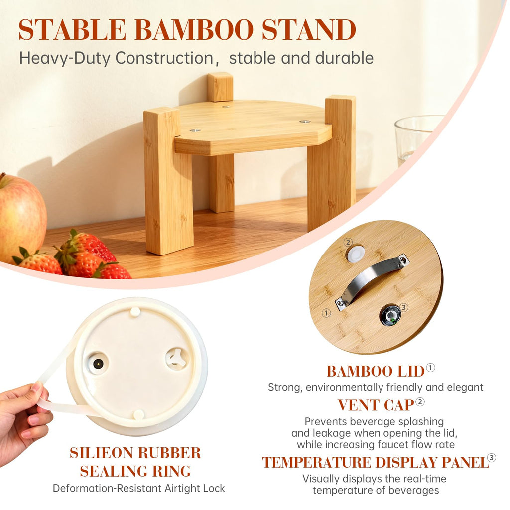 2.1 Gallon Glass Drink Dispenser with Stand J365983