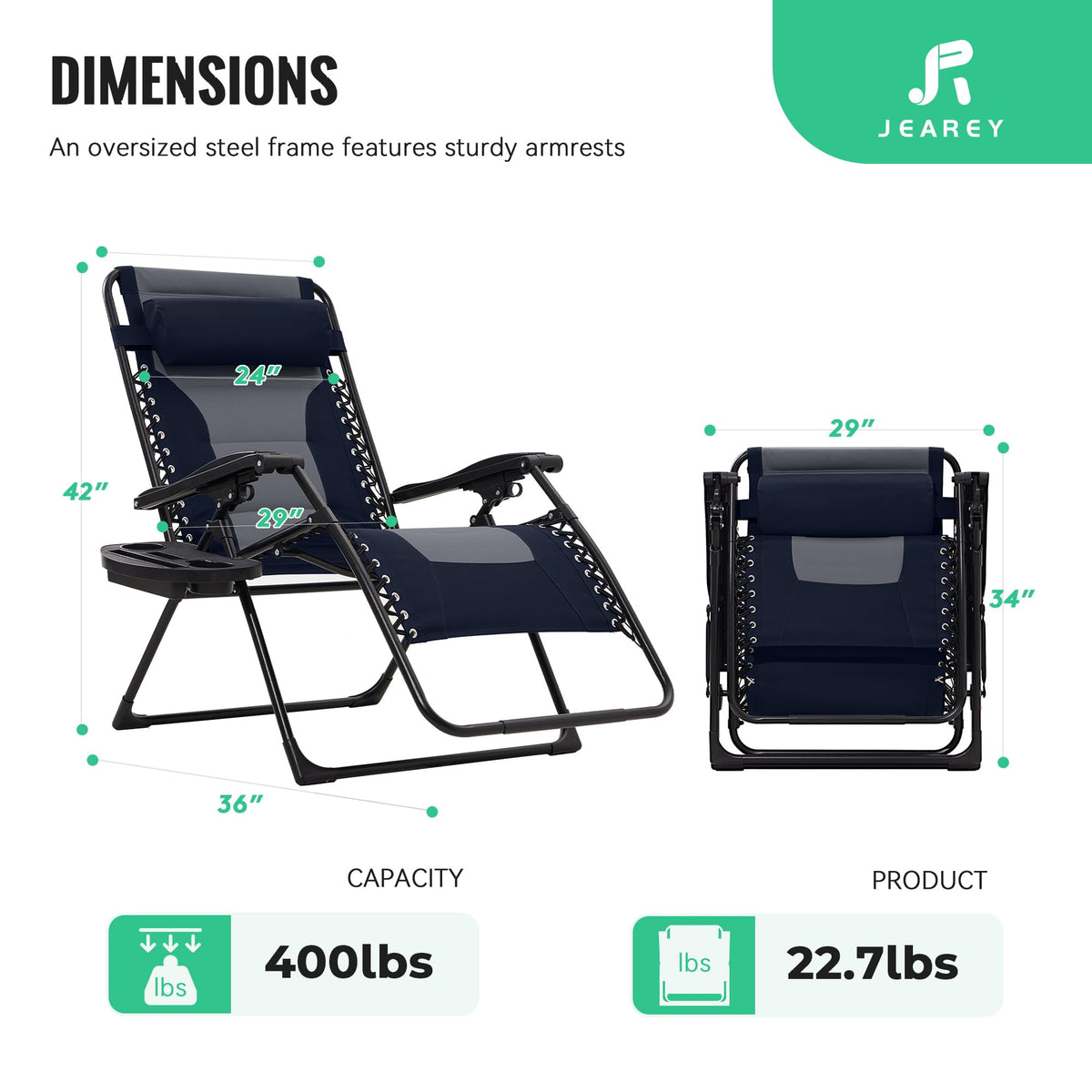 Oversized Zero Gravity Chairs Set of 2 G4170