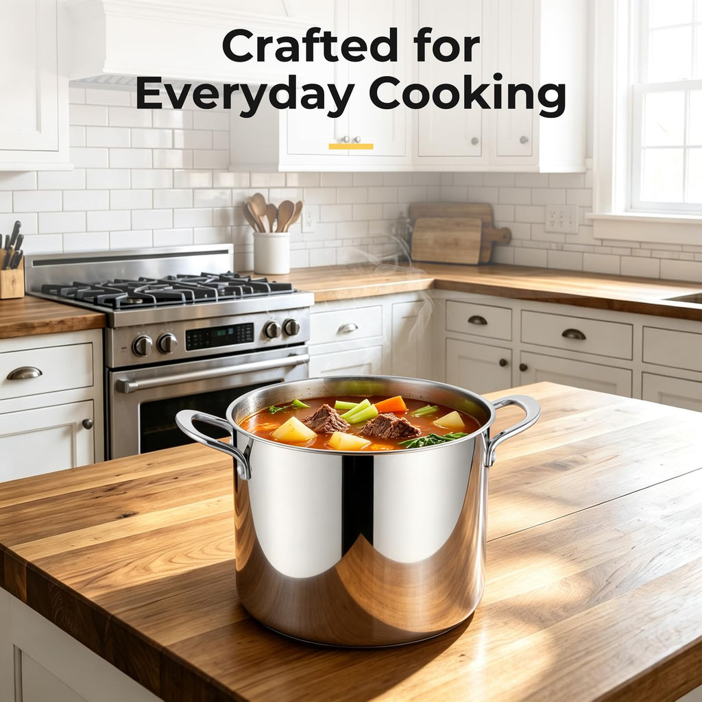 8QT Stainless Steel Stock Pot with Lid X58057