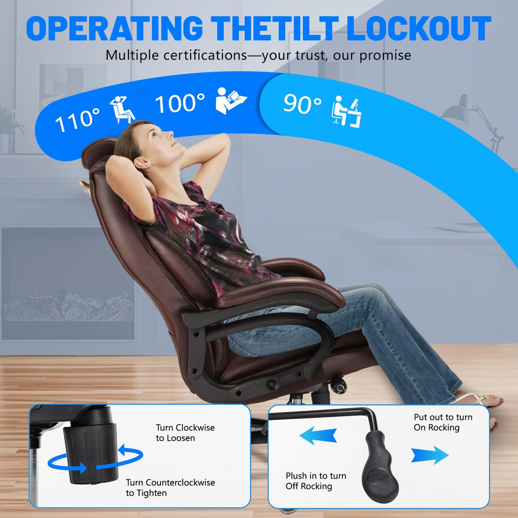 Big and Tall Office Chair with Adjustable Headrest L77784
