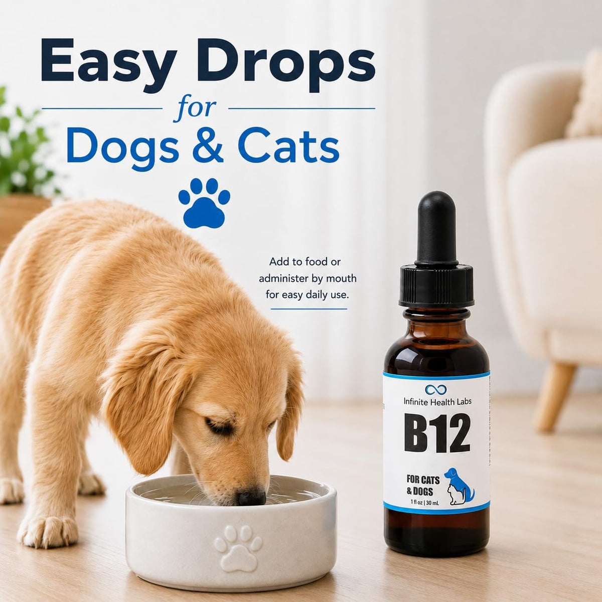 Vitamin B12 for Dogs & Cats, Methylcobalamin, 1 oz O997841
