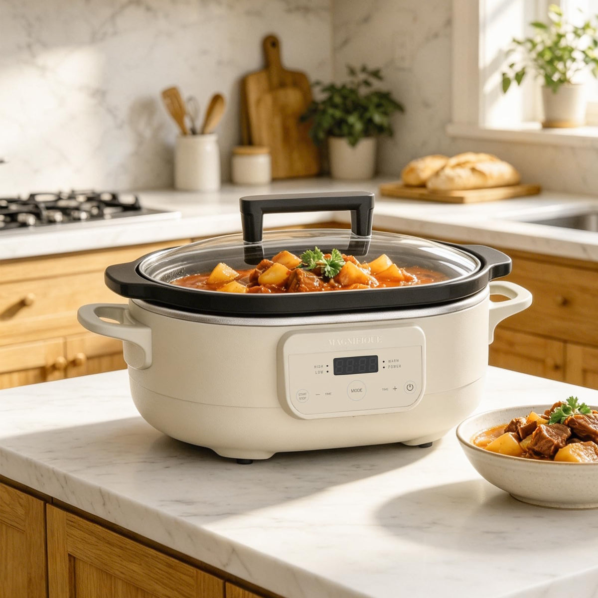 6 Quart Programmable Slow Cooker Nonstick Pot A158442