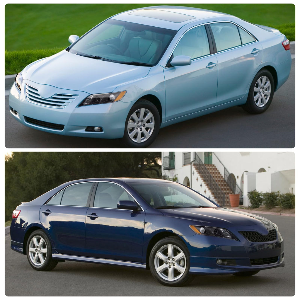 Compatible with 2007-2009 Toyota Camry Headlights Assembly Black Housing Amber Reflectors Left and Right Pairs Q83152