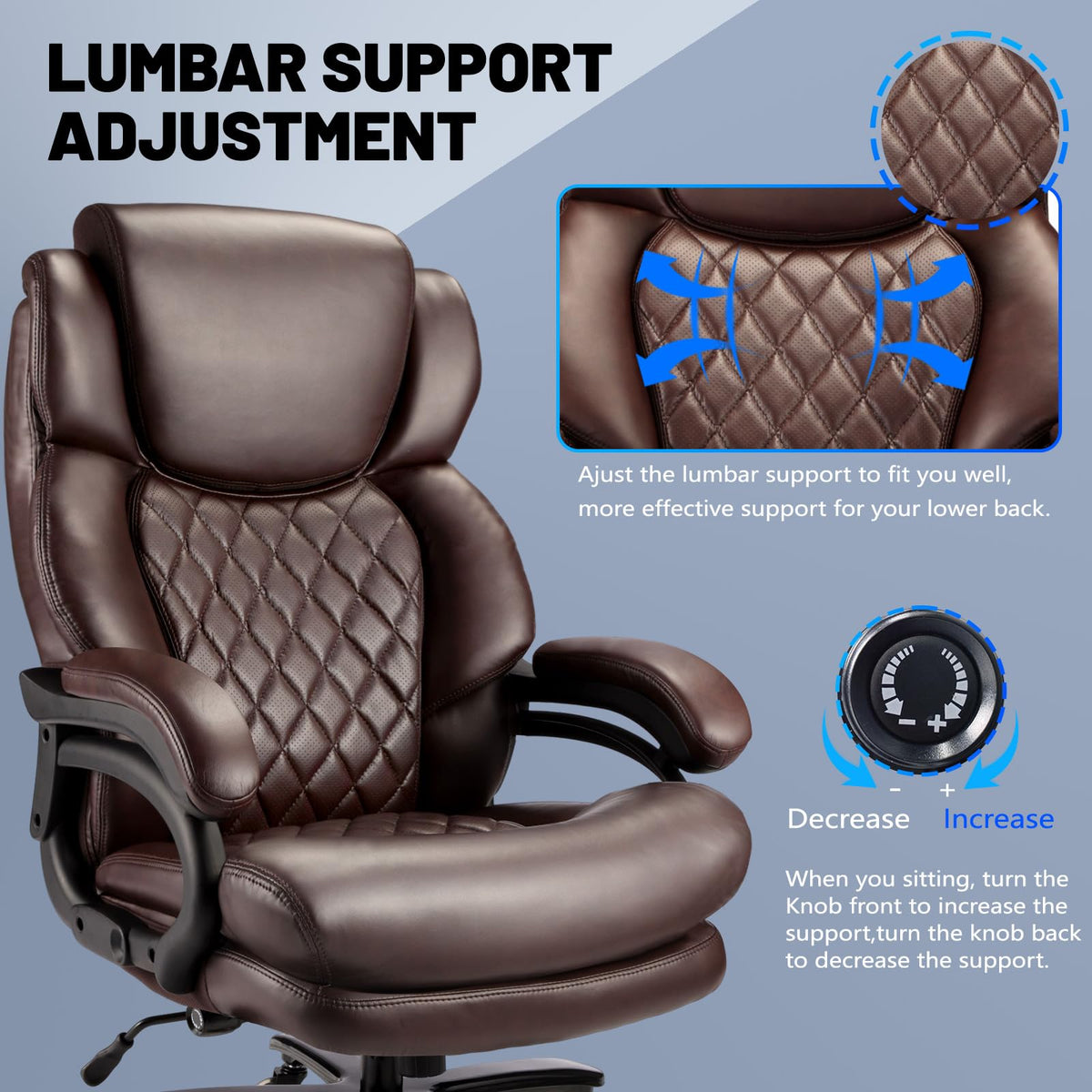 Big and Tall Office Chair with Adjustable Headrest L77784