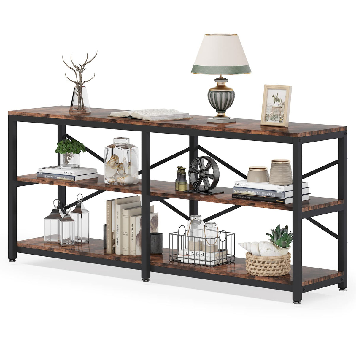70.9 Inch 3-Tier Console Table with Storage Shelves Q6044