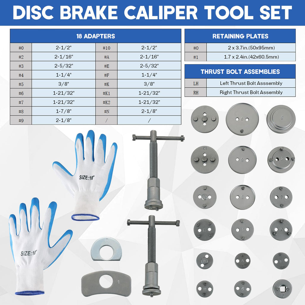 Heavy-Duty Disc Brake Caliper Tool Kit 24pcs K8180