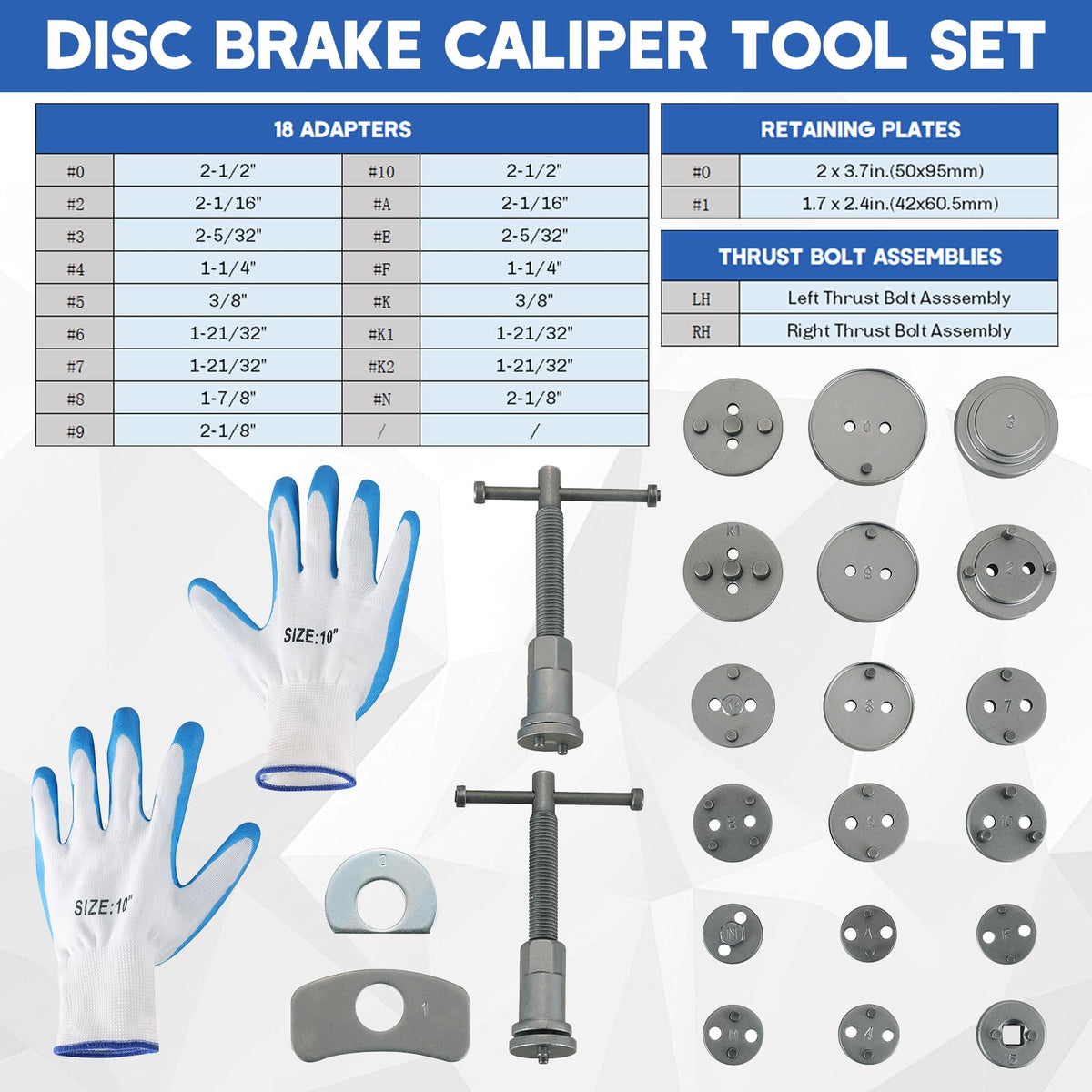 Heavy-Duty Disc Brake Caliper Tool Kit 24pcs K8180