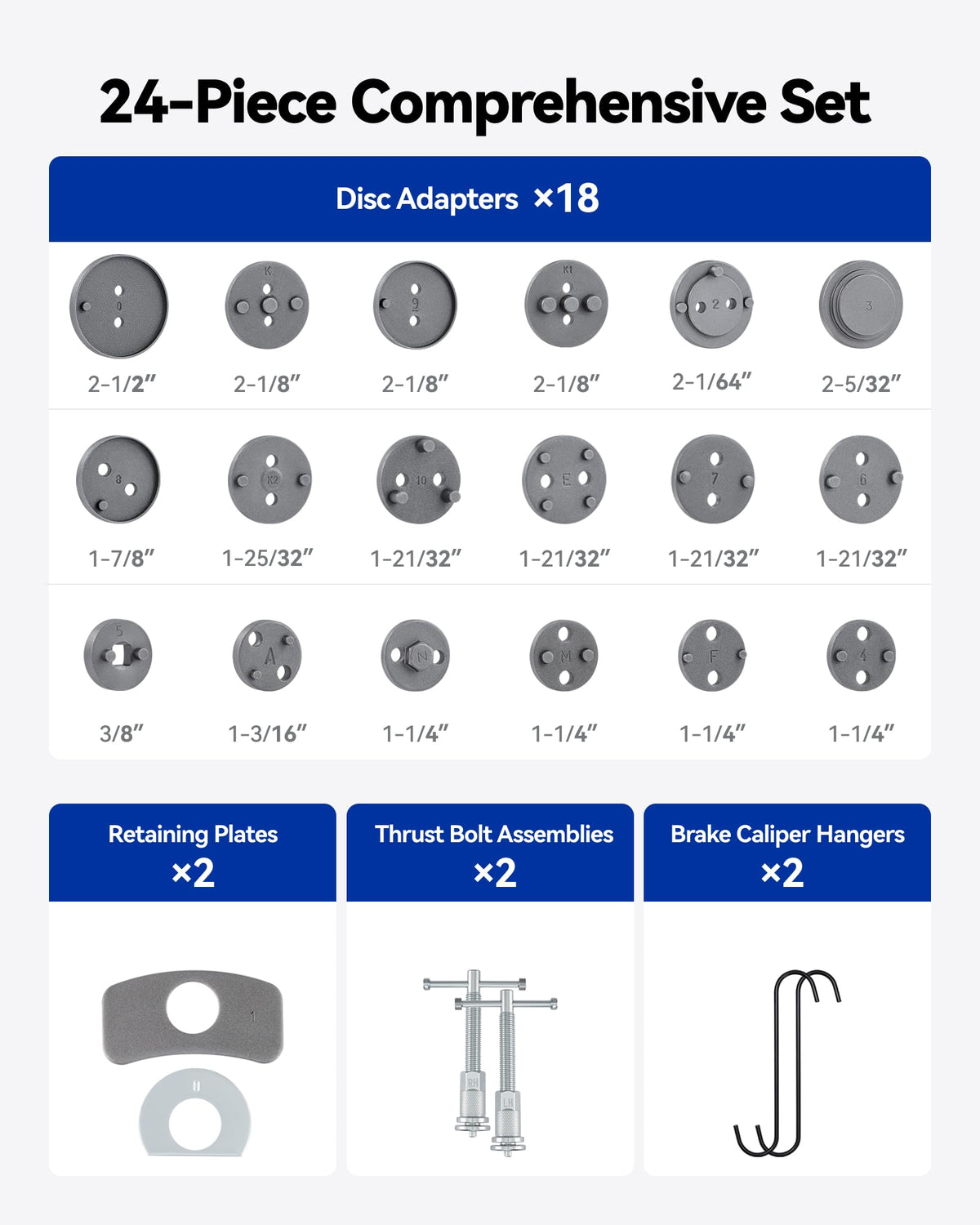 24pc Brake Caliper Compression Tool with Adapters & Hangers D677121