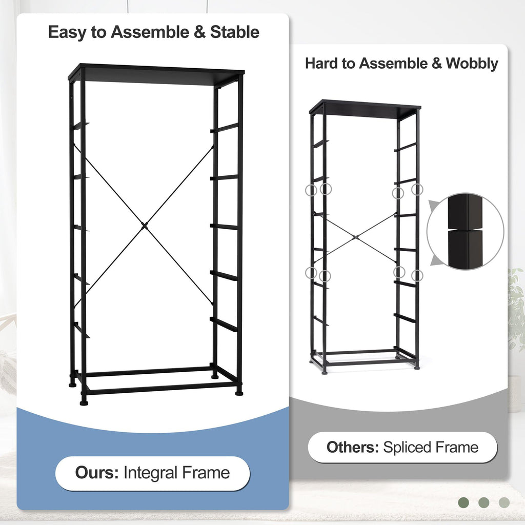 Black 6-Drawer Fabric Dresser N5858