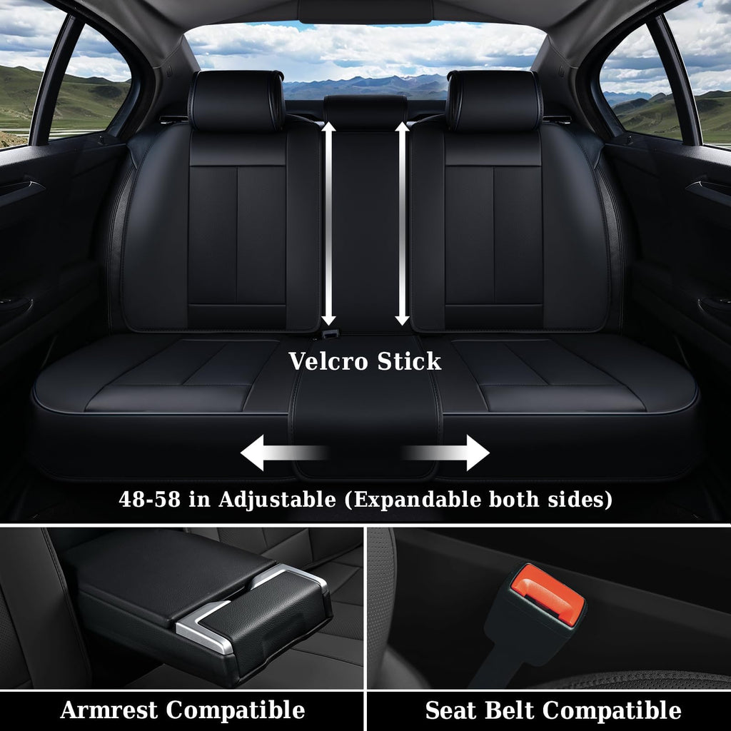 Black Leather Car Seat Covers Full Set R480