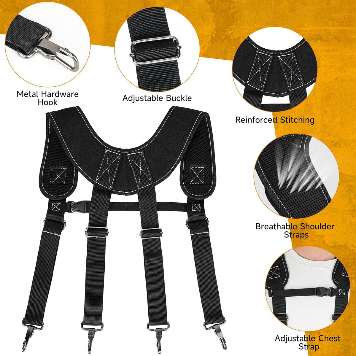 27-Pockets Heavy Duty Tool Belt with Suspenders M329381