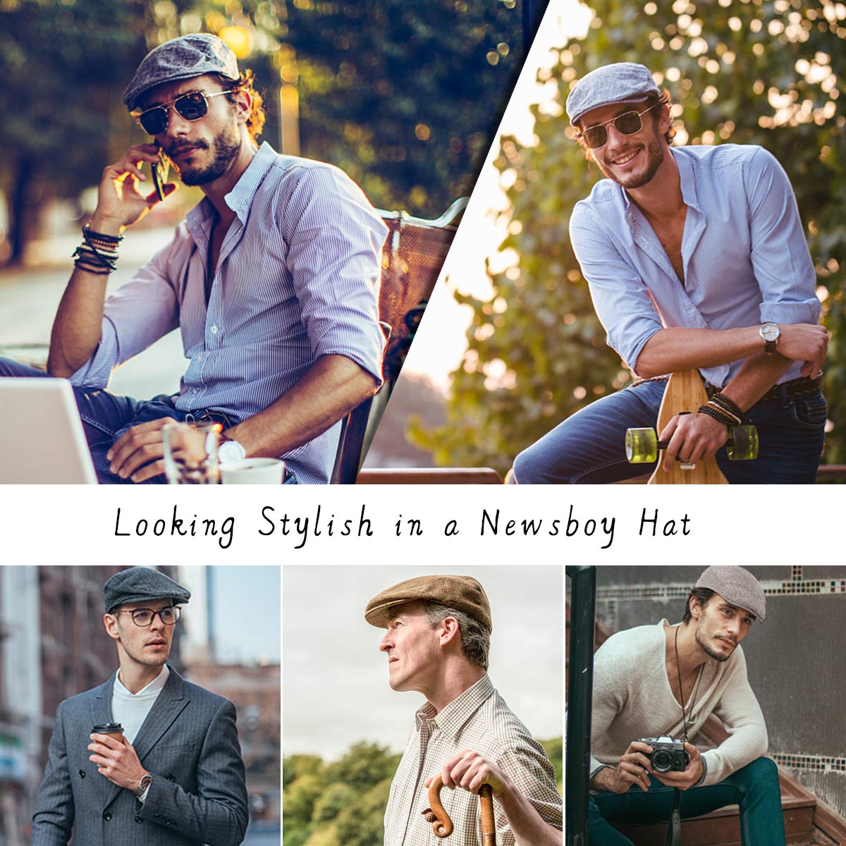 Wool Blend Tweed Herringbone Flat Cap I794