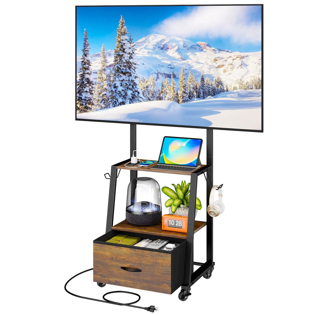 Rolling TV Stand on Wheels for 32-55 Inch TVs E334