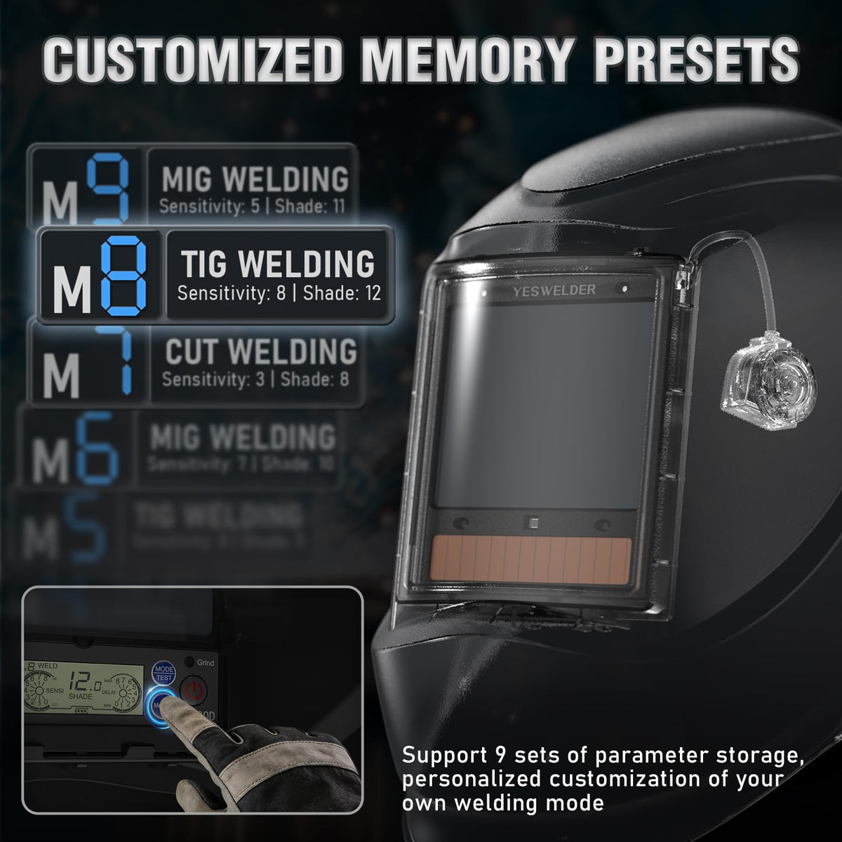 Auto-Shade Welding Helmet with Digital Filter H106