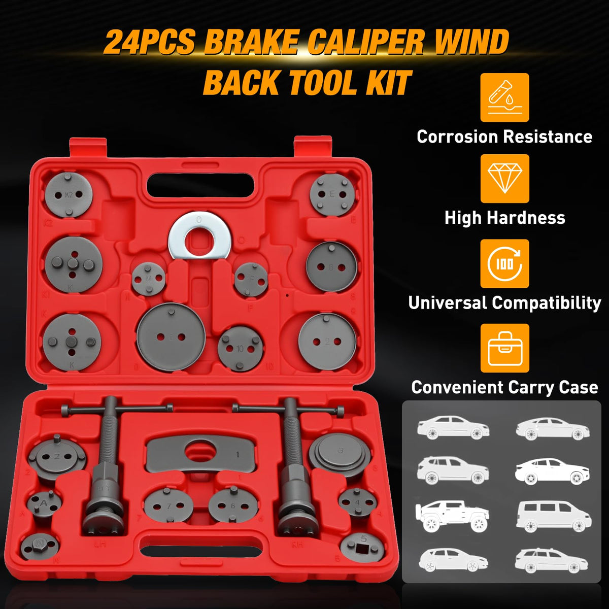 22pc Disc Brake Caliper Compression Tool Set L453605