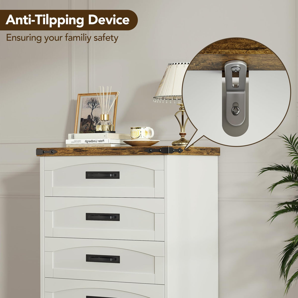 White 4 Drawer Dresser Q962