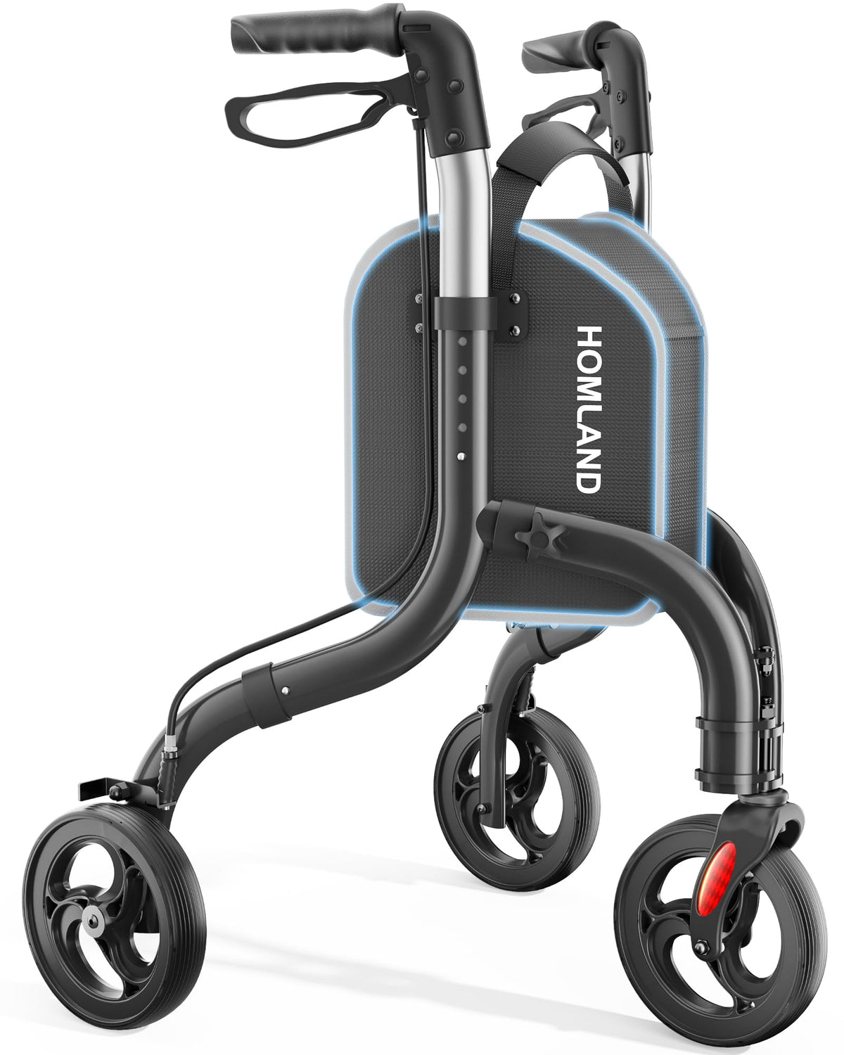 Foldable 3 Wheel Walkers Lightweight Aluminum Frame H61727