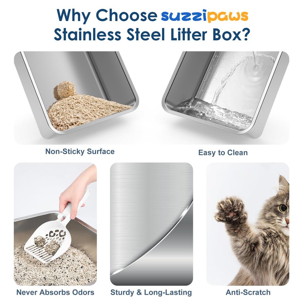 Enclosed Stainless Steel Sifting Litter Box M5962