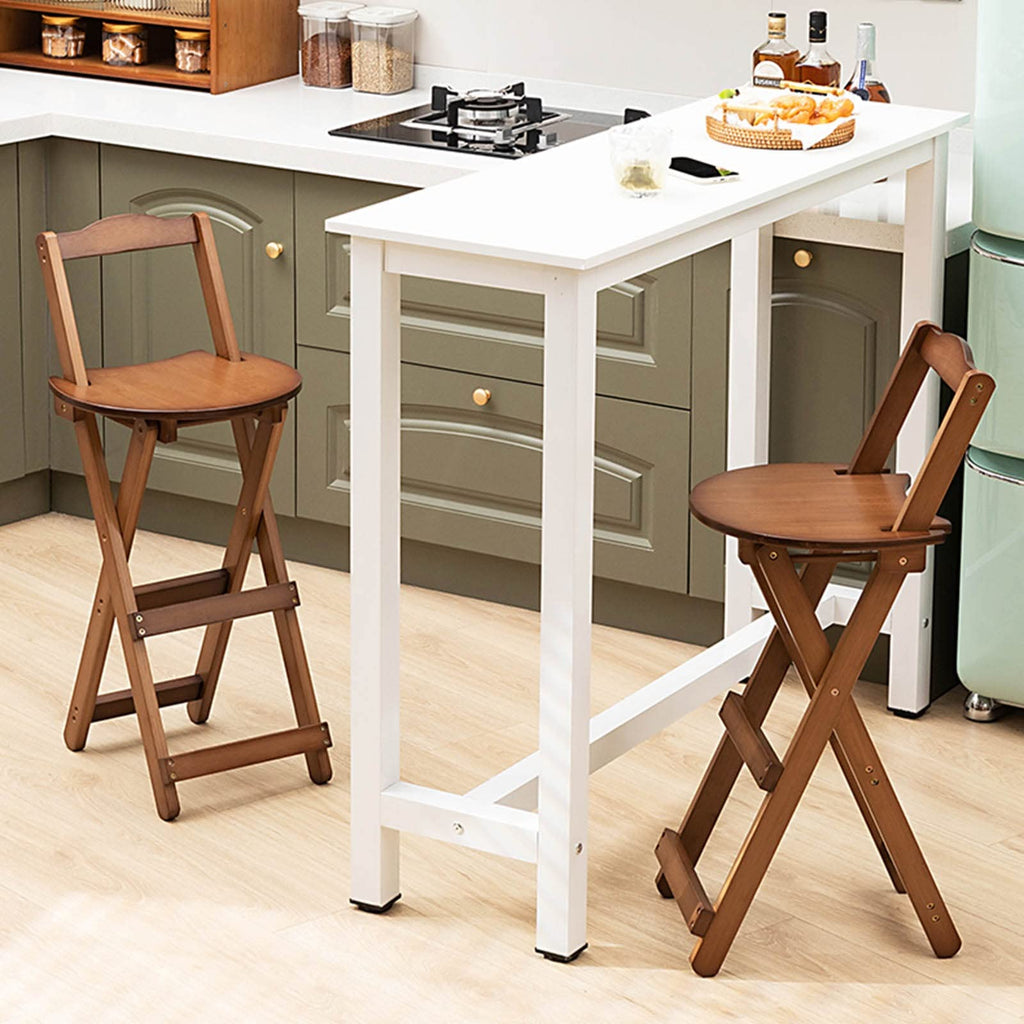 Foldable Bamboo Stool with Backs and Footrest Q18580