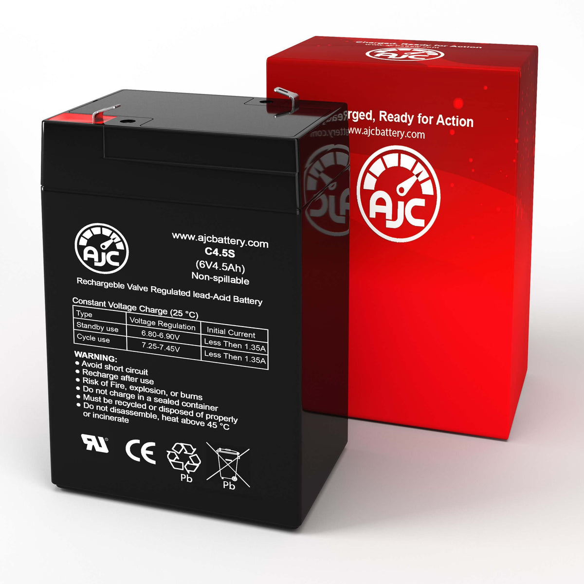 6V 4.5Ah Sealed Lead Acid Battery R470124