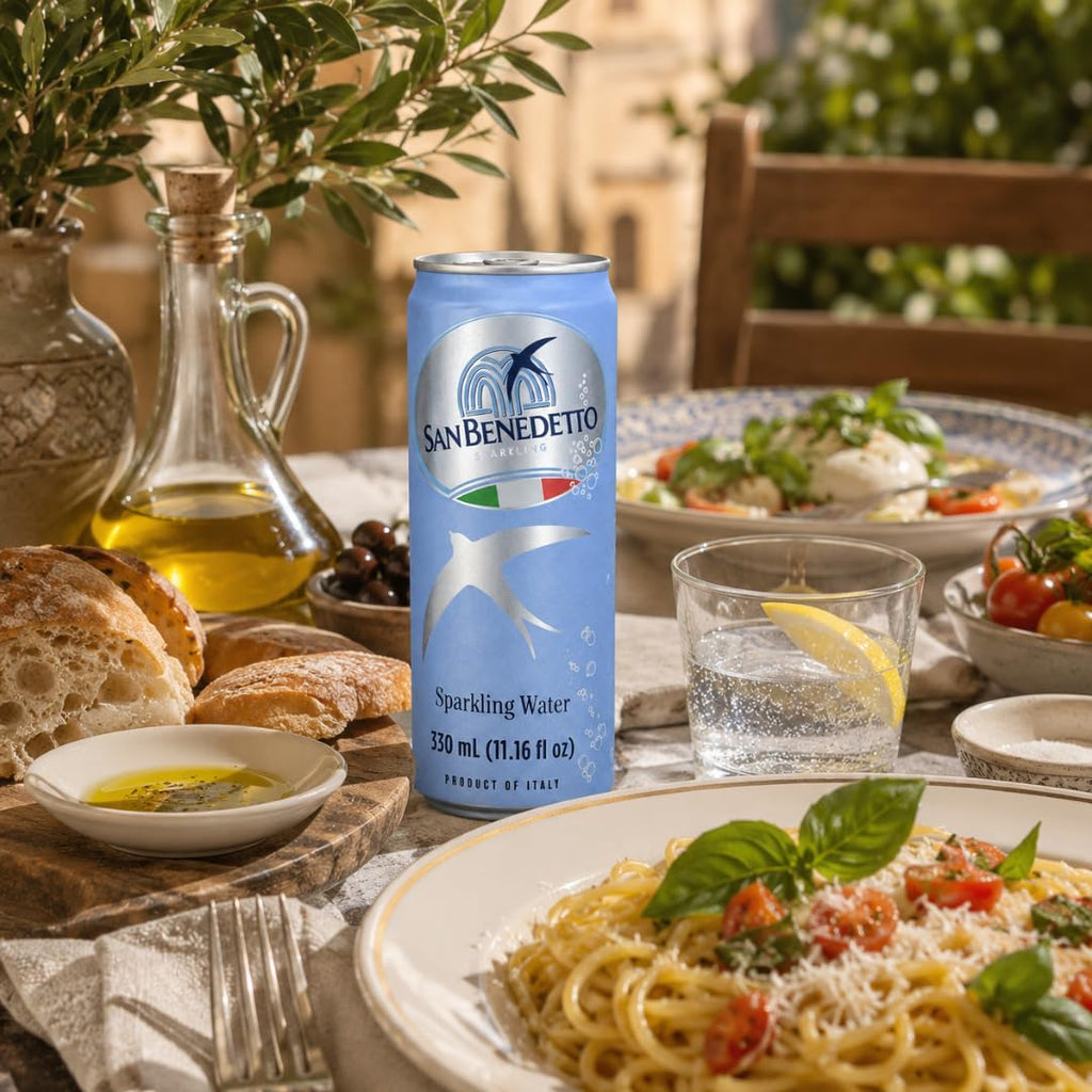 Imported Italian Sparkling Mineral Water 330mL Slim Cans Pack of 12 H164