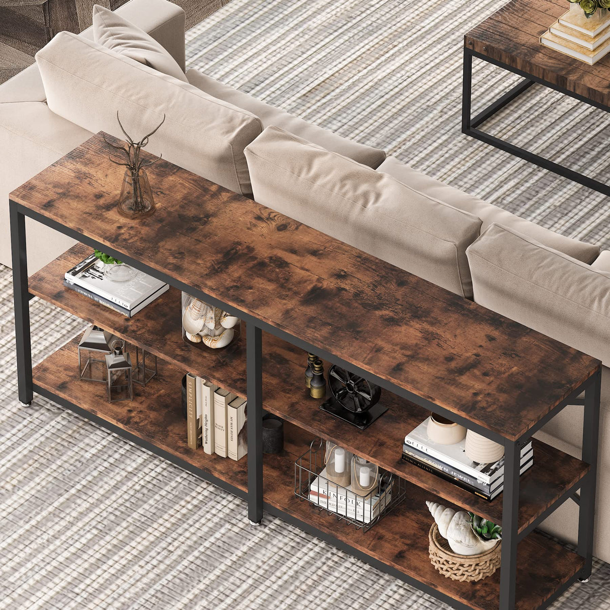 70.9 Inch 3-Tier Console Table with Storage Shelves Q6044