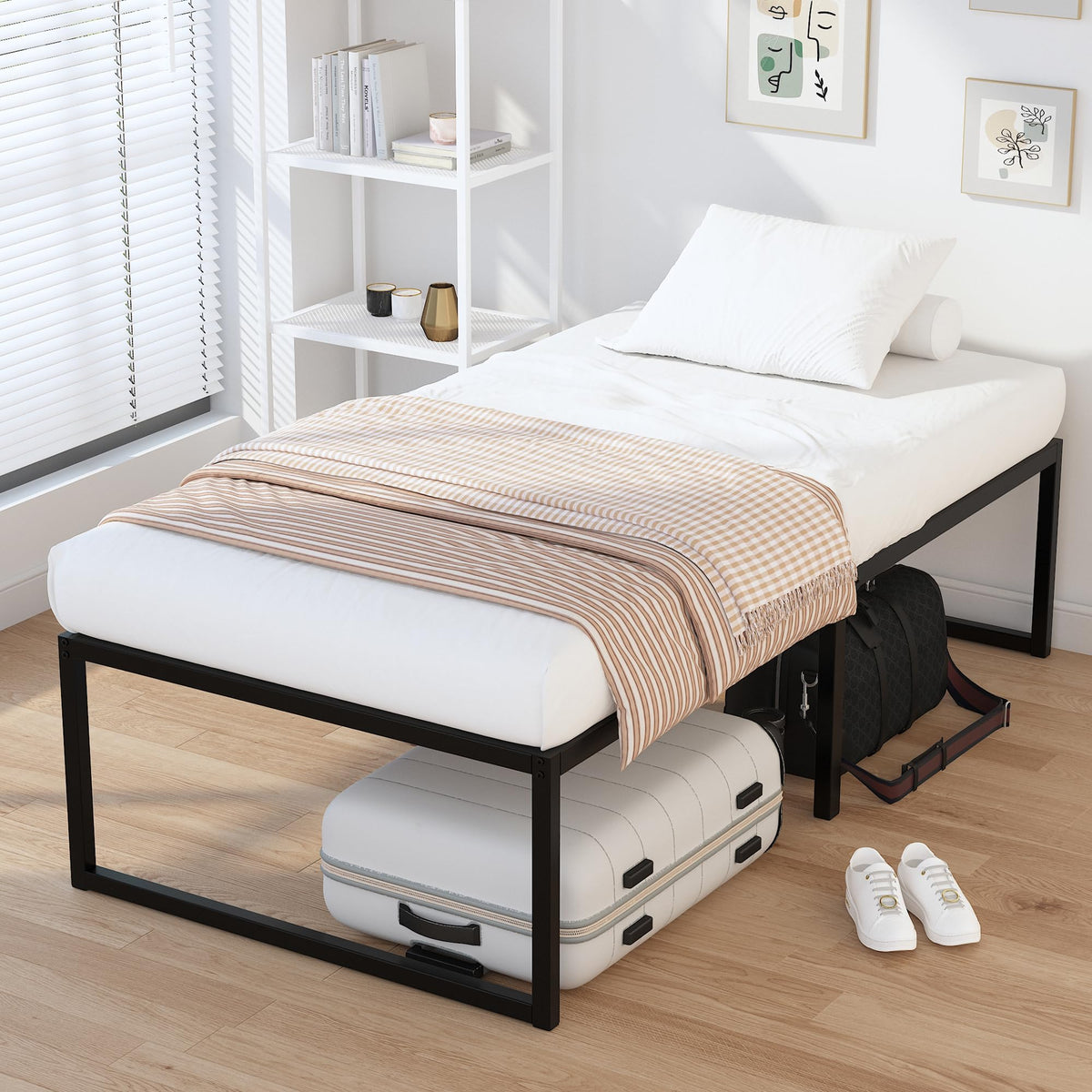 18 Inch Narrow Twin Metal Bed Frame W321