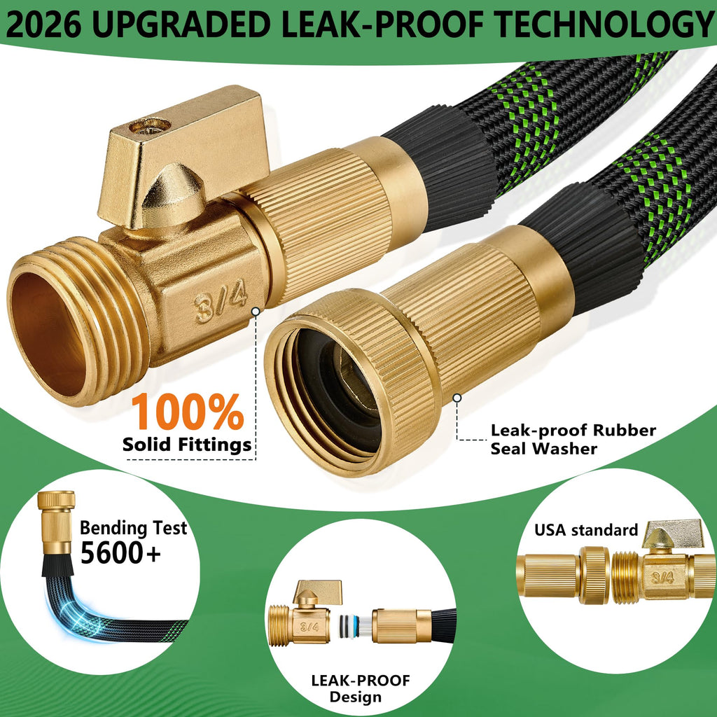 100 ft Lightweight Flexible Garden Hose with 10-Function Nozzle H351189