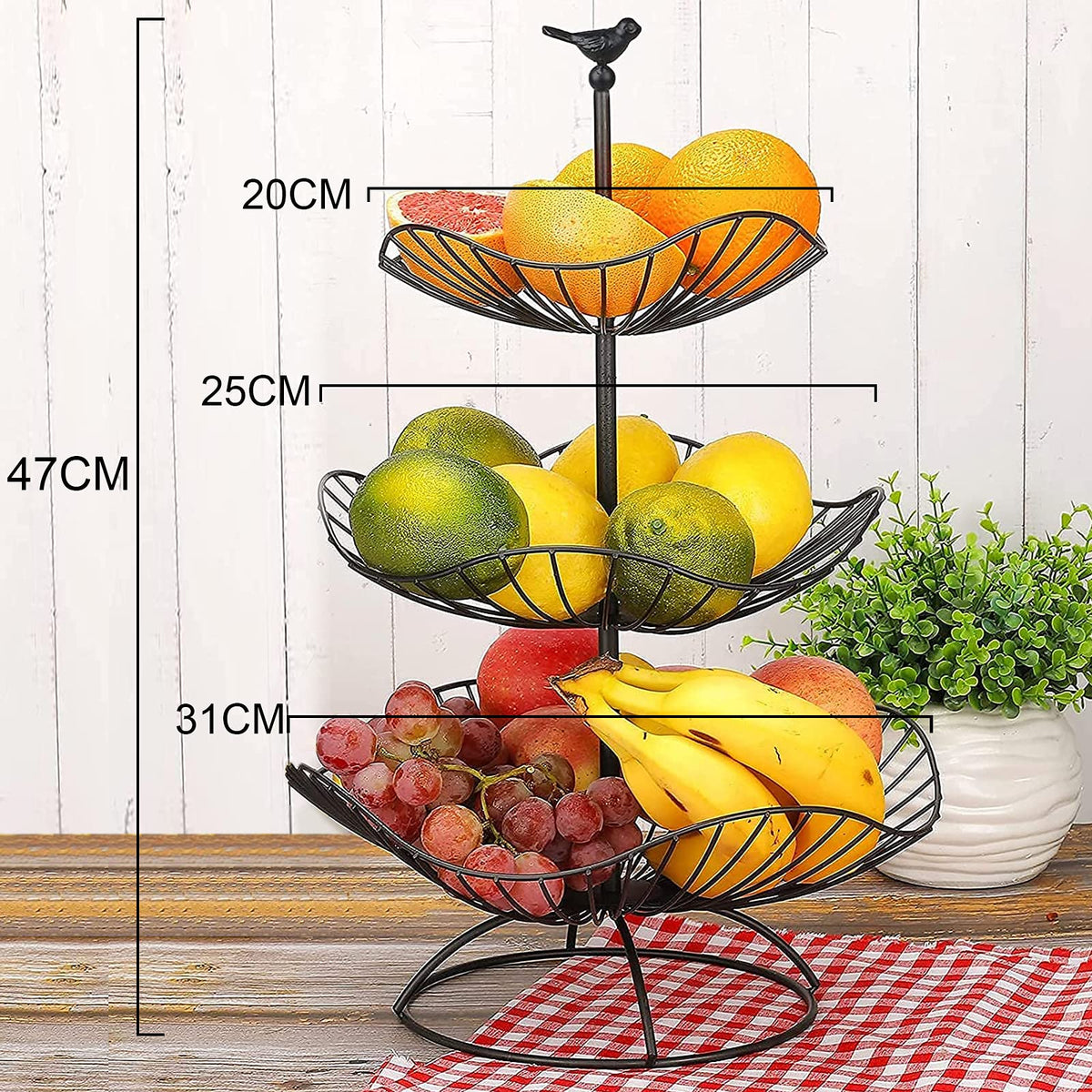 3-Tier Metal Wire Fruit Basket Stand C41784