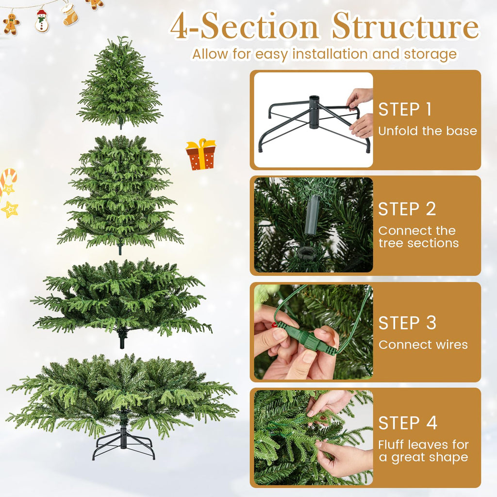 8 FT Pre-Lit Artificial Christmas Tree T142048