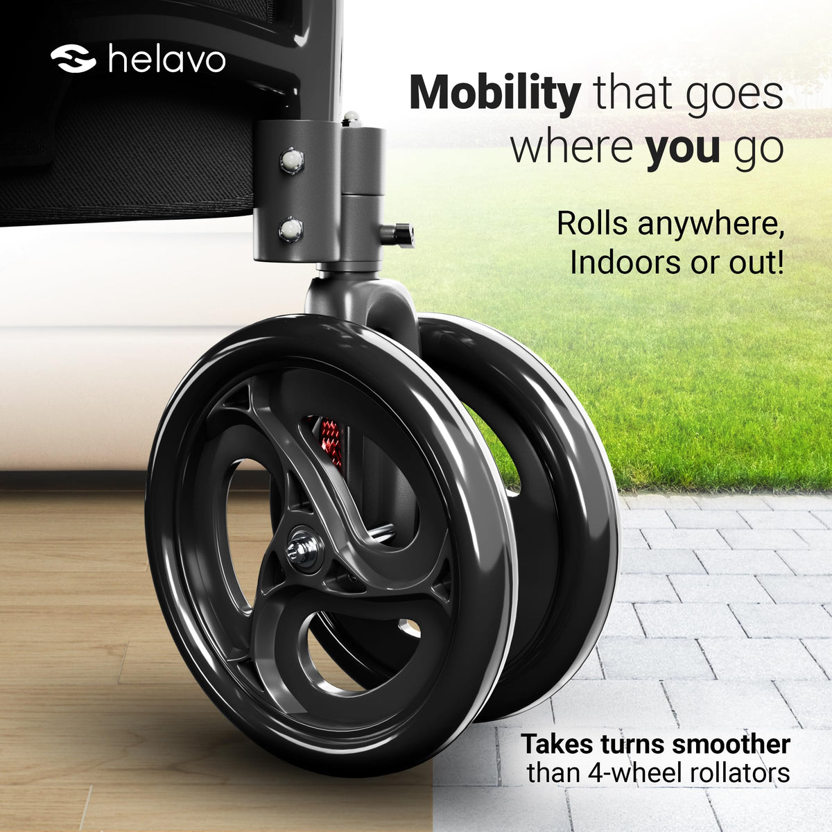 3 Wheel Walker with Double Front Wheels T7120