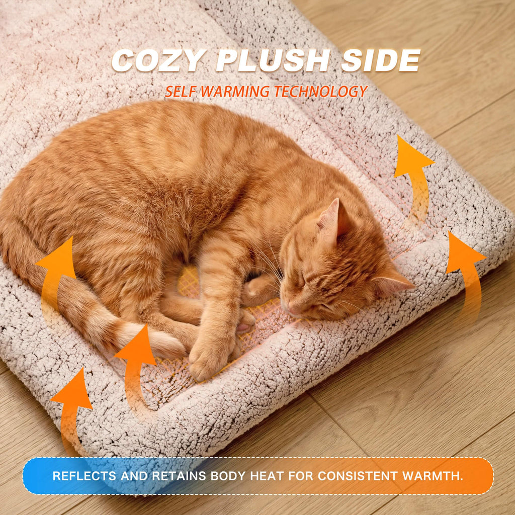 Self Warming Reversible Cat Bed Gray 18 x 24 Inches C71497