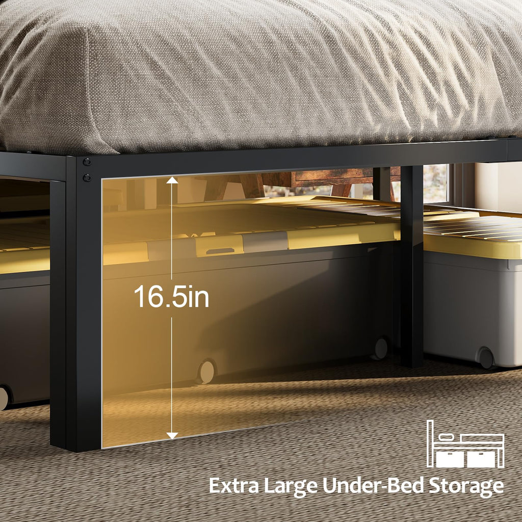 Queen Bed Frame with Upholstered Headboard B1170