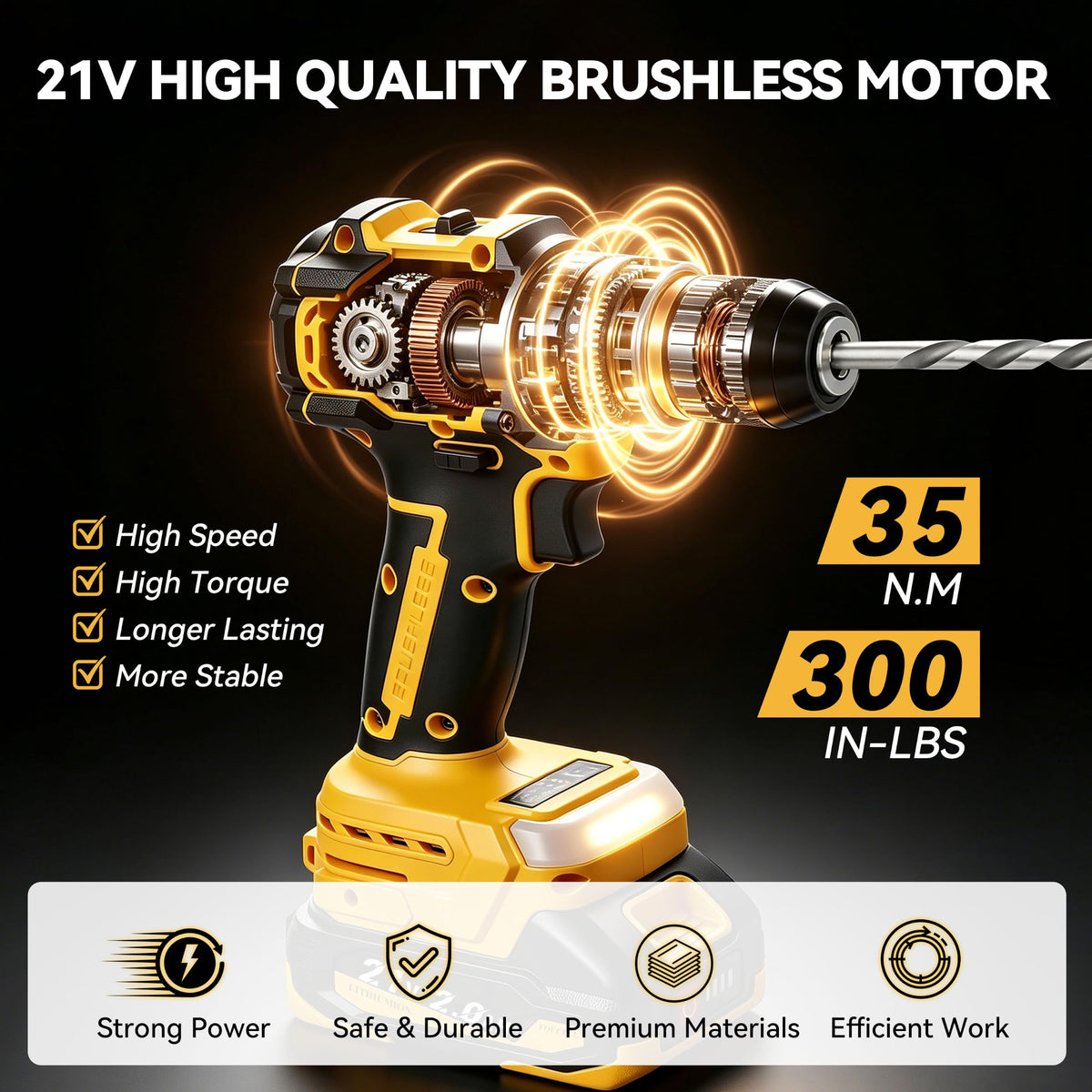 21V Brushless Cordless Drill Set T55668