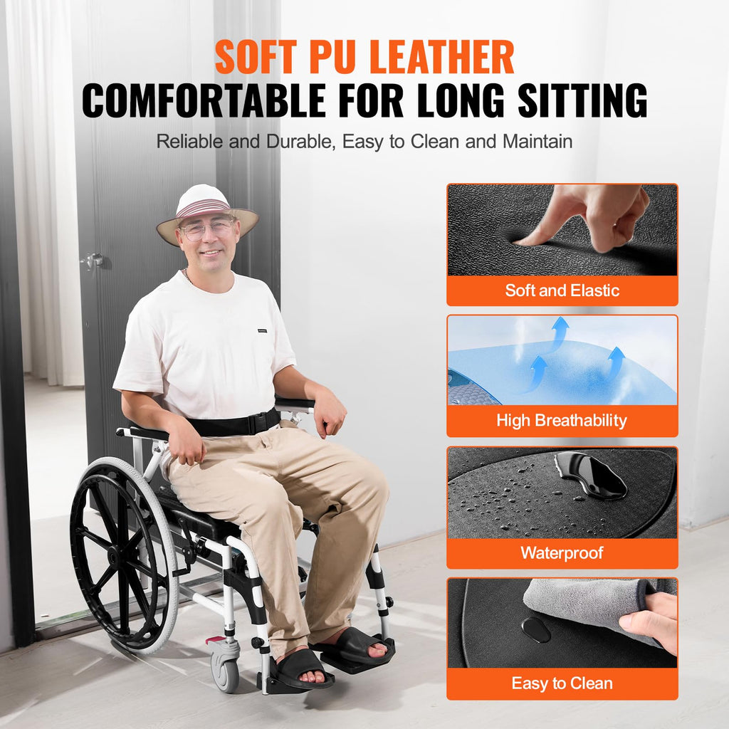 17.5in Adjustable Aluminum Shower Wheelchair with Brake Q79329