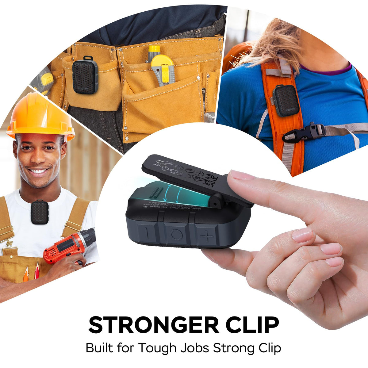 Wearable Bluetooth Speakers IP67 Waterproof Clip On Small Speaker G882435