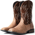 Cowboy Boots for Men Western Ostrich Embroidered Pull On Boots K81228