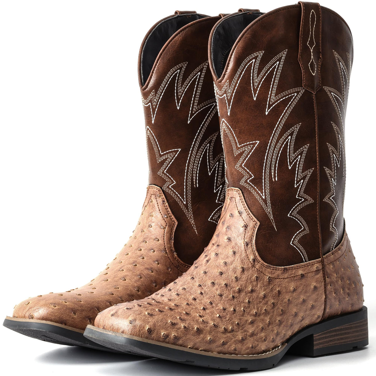 Cowboy Boots for Men Western Ostrich Embroidered Pull On Boots K81228