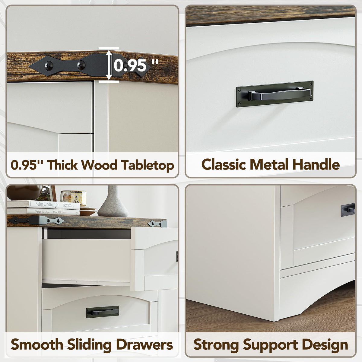 White 4 Drawer Dresser Q962