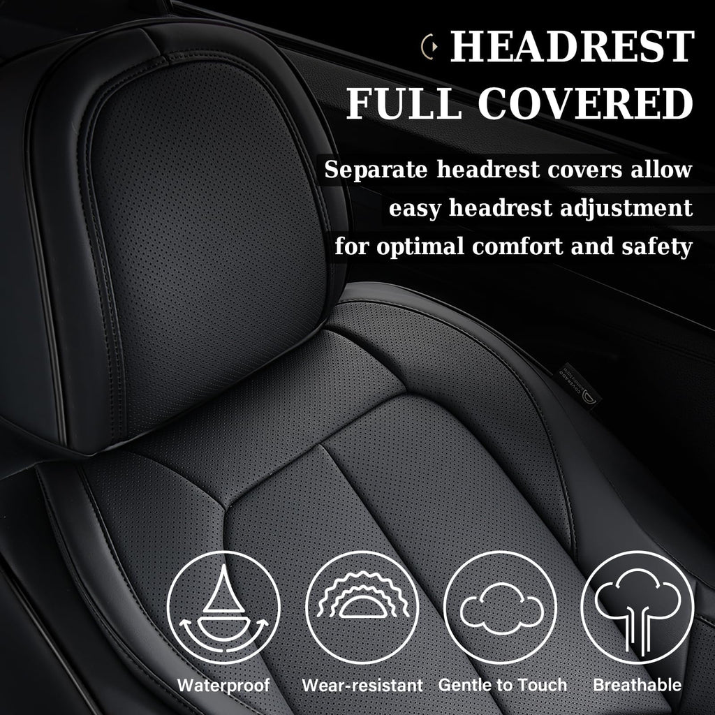 Black Leather Car Seat Covers Full Set R480