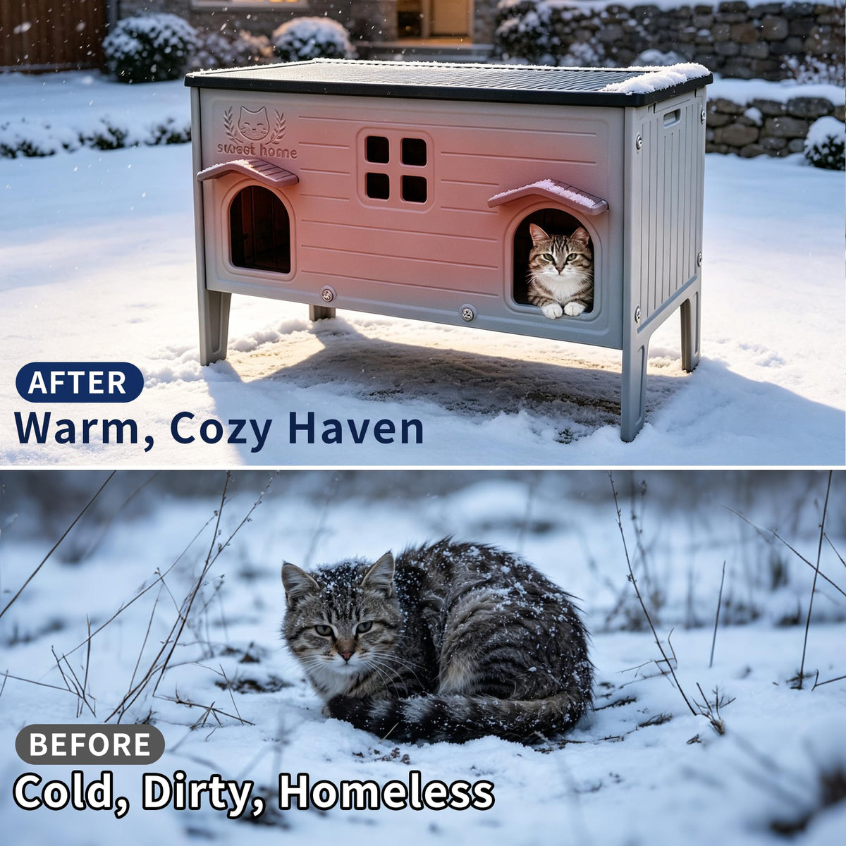 Waterproof Outdoor Cat House A1572