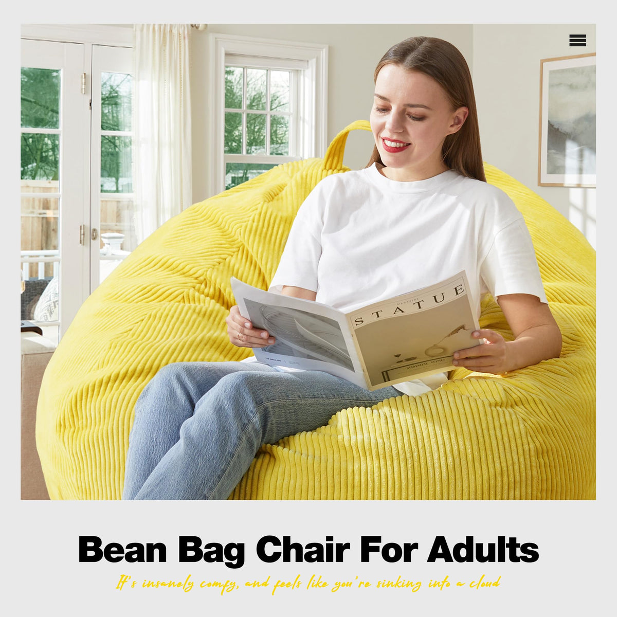 Oversized Bean Bag Chair with Filling P6958