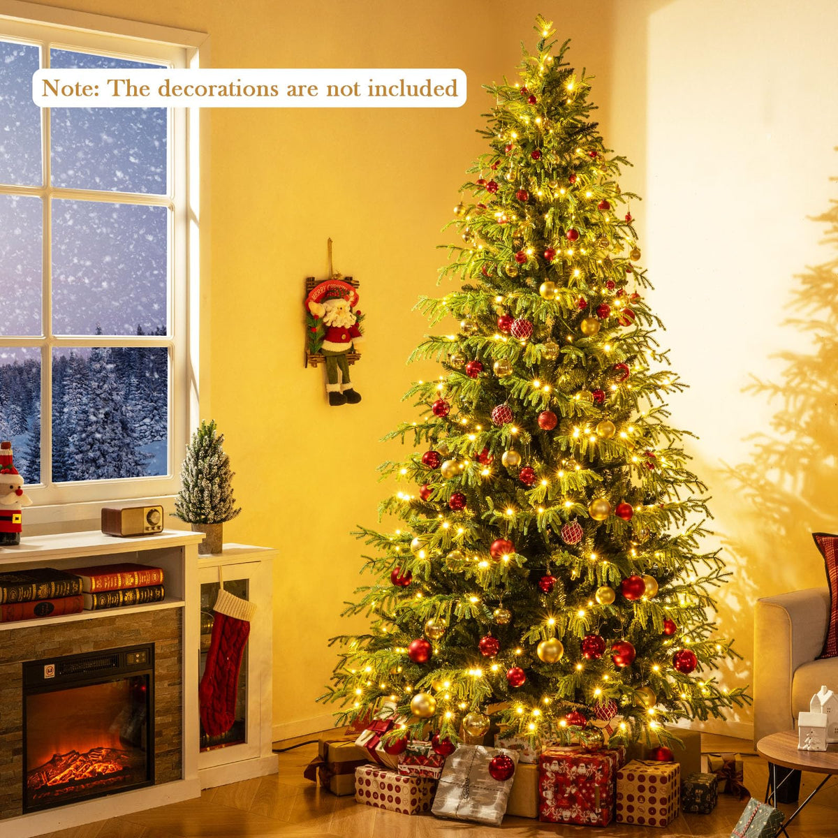 8 FT Pre-Lit Artificial Christmas Tree T142048