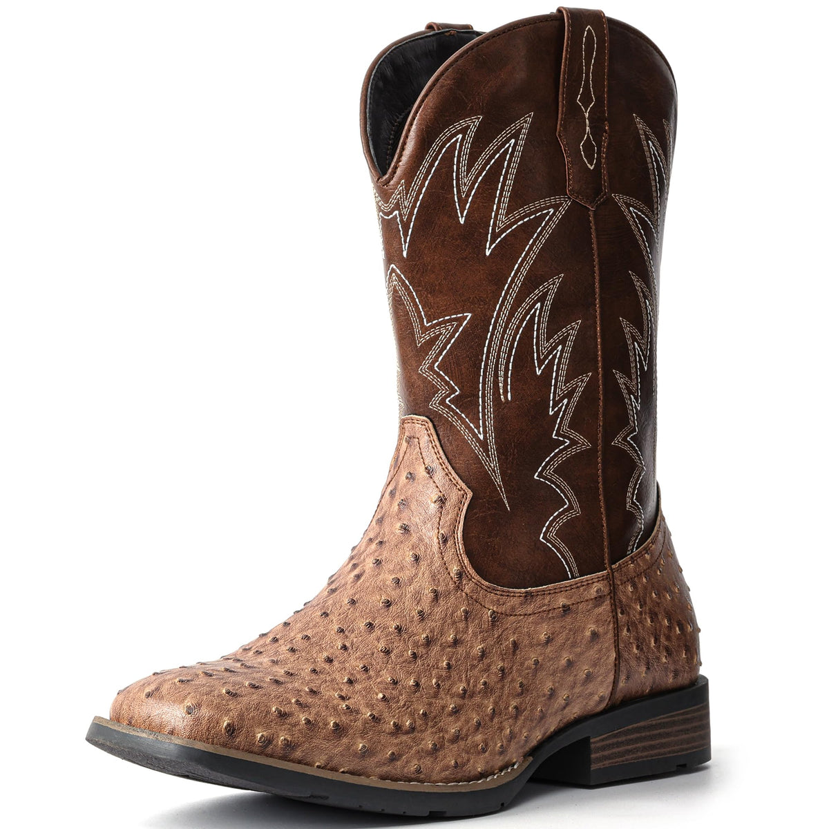 Cowboy Boots for Men Western Ostrich Embroidered Pull On Boots K81228