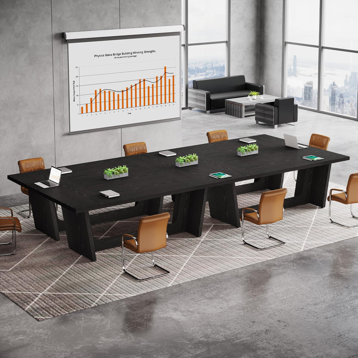 6 FT Rectangular Conference Table with Pedestal Base O933