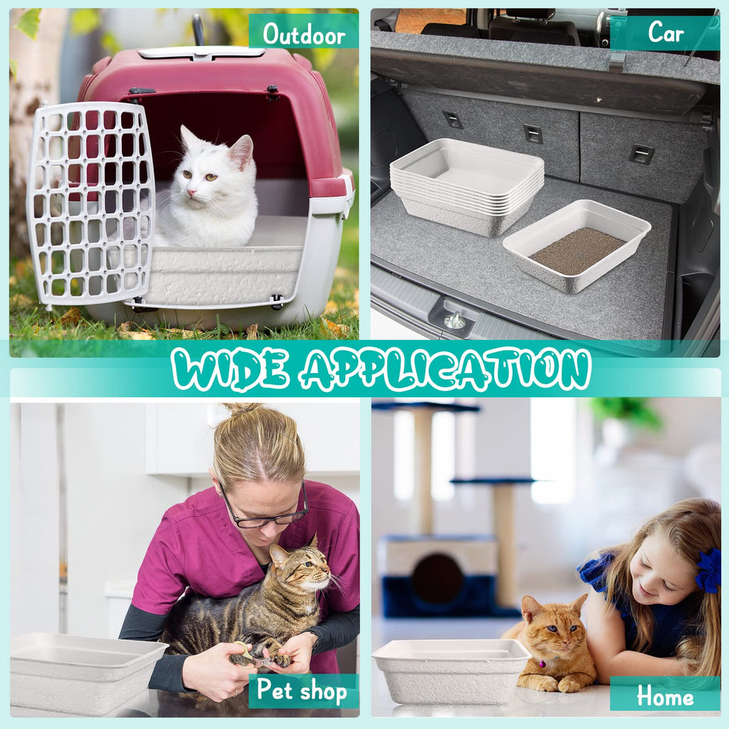 8 Pack Disposable Paper Cat Litter Boxes T6653
