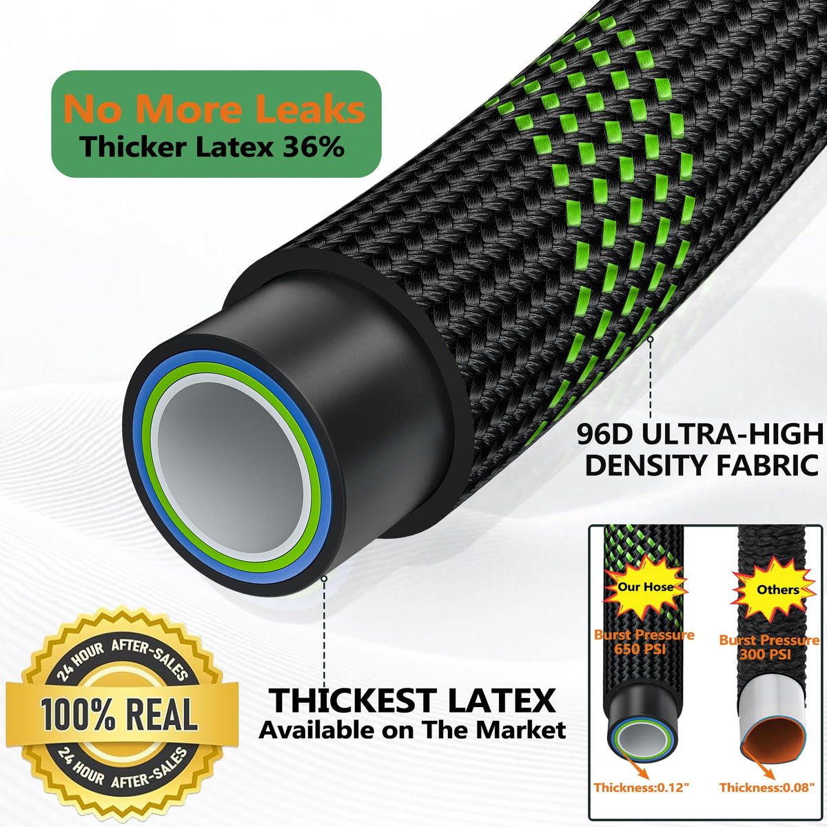 100 ft Lightweight Flexible Garden Hose with 10-Function Nozzle H351189